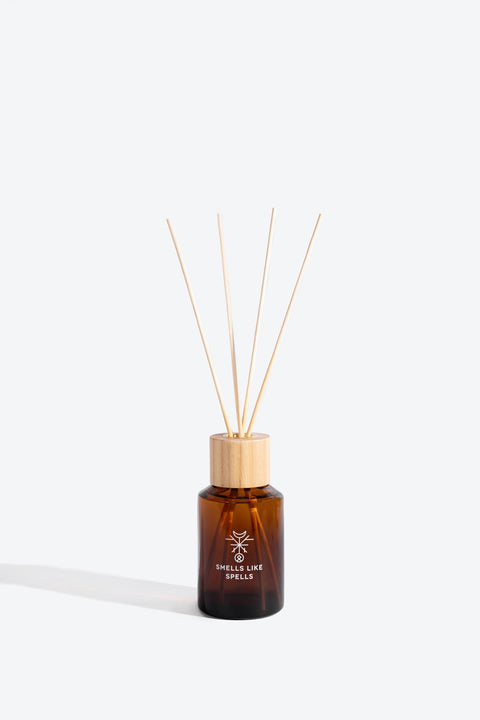 4. Smells Like Spells EIR home perfume with diffuser sticks, emphasizing amber glass bottle