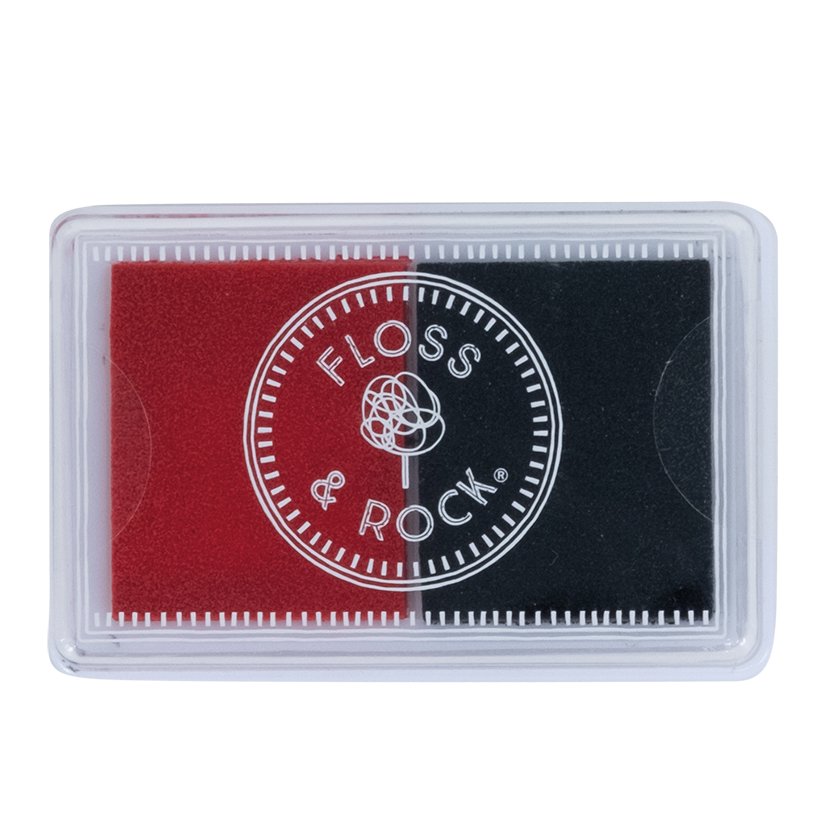 2. Floss & Rock ink pad with red and black sections in a clear case