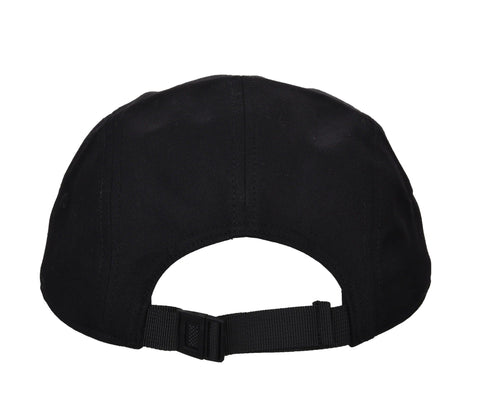 3. Back view of black Stinky Five Panel Cap by Moomin, showing adjustable strap