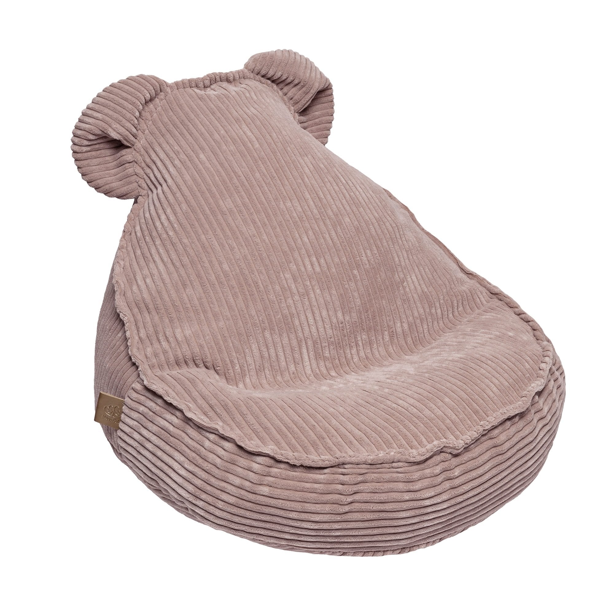 1. MeowBaby Aesthetic Velvet Sako Bag in teddy powder rose color with bear ear design, ribbed texture, and OEKO-TEX certified fabric, shown in a studio setting