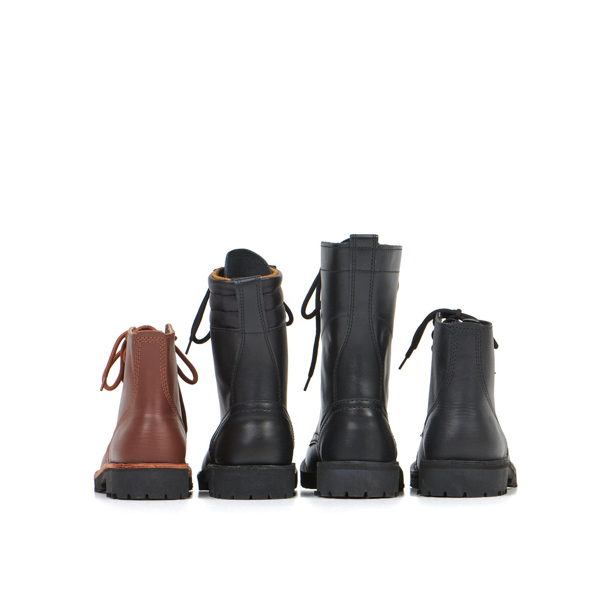 3. Aipi AIPI-1 handmade leather boots in black, side view displaying natural leather upper and sturdy construction