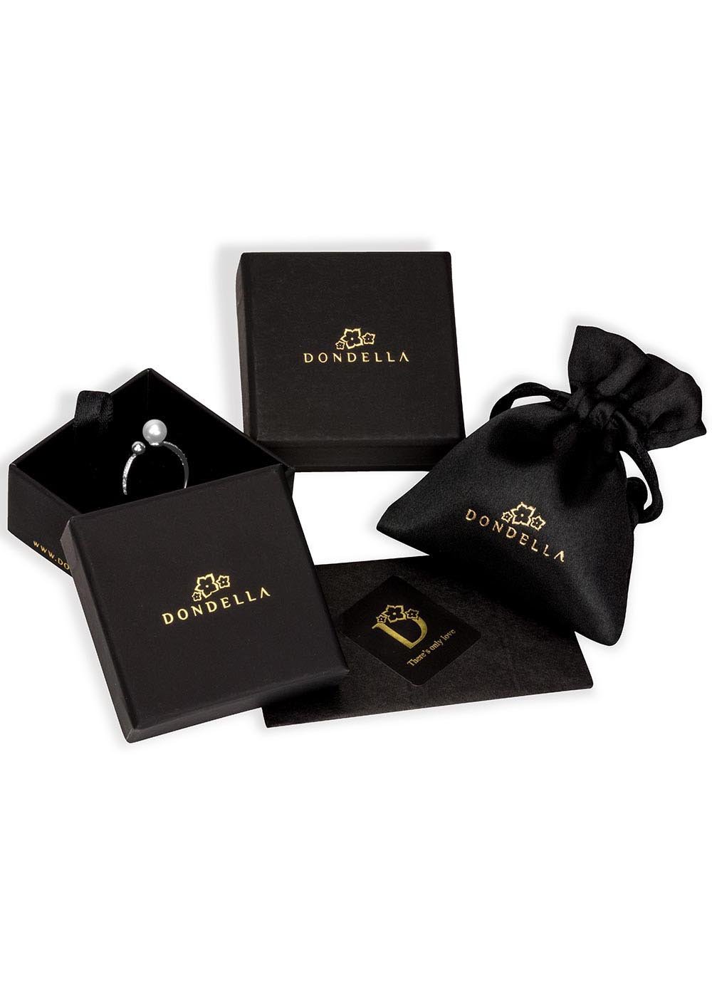 2. Dondella branded packaging with black gift box and pouch for kids' jewelry