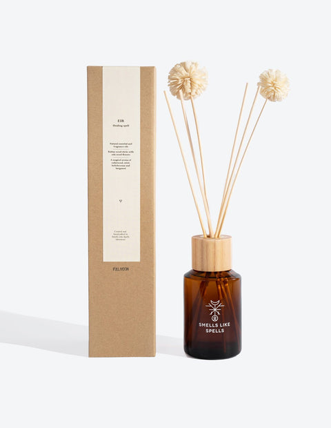 3. Smells Like Spells EIR home perfume with diffuser sticks and box, highlighting eco-friendly packaging