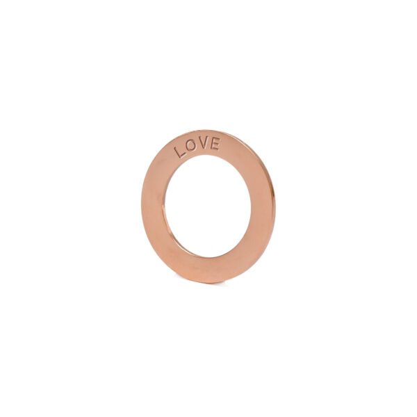 7. Silver LOVE ring for Olla silk ribbon bracelet, studio shot