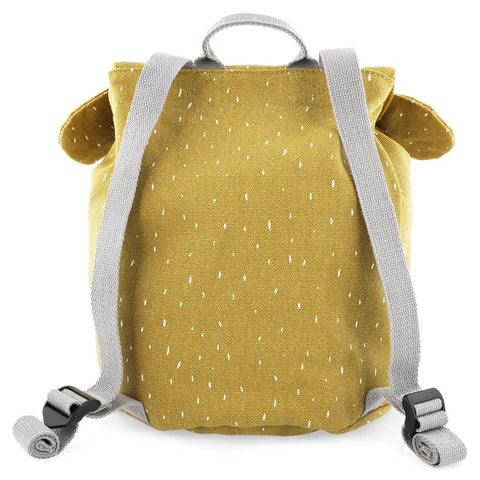 2. Back view of Trixie Baby Mini Drawstring Backpack Mr Koala showing adjustable grey straps