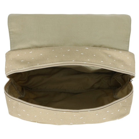 3. Open Trixie Baby Mr Dog school bag showing spacious interior compartment