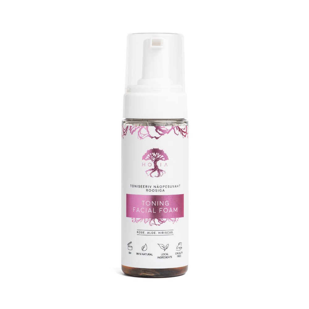 2. HOIA homespa Toning Facial Foam, 150ml bottle, studio shot