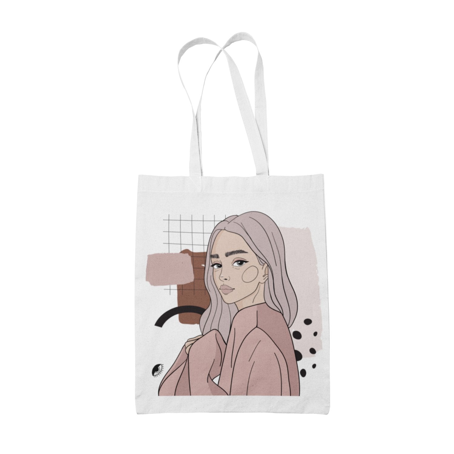 1. Getter Tiivits tote bag featuring an illustrated design, made from 100% cotton, shown in studio setting