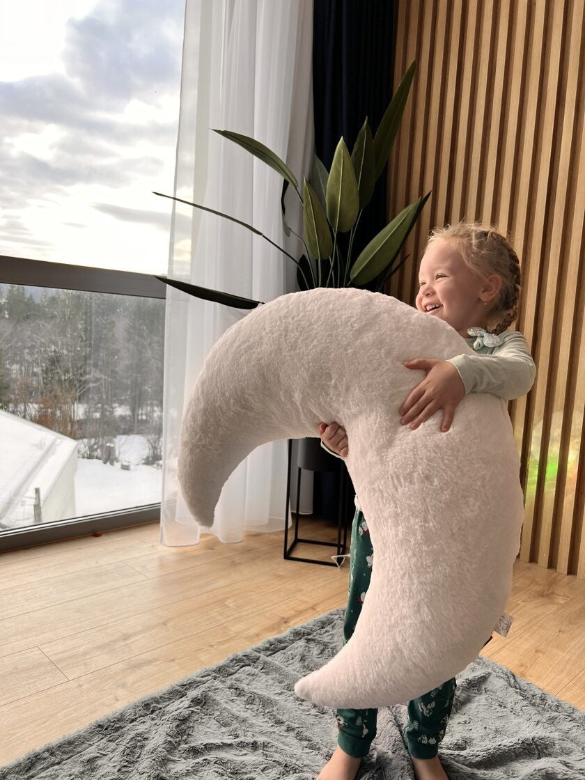 Handcrafted Giant Moon Pillow for Babies & Toddlers