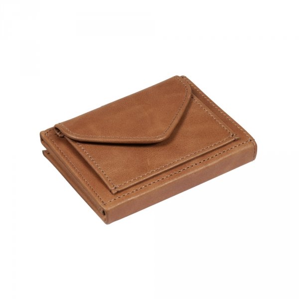 14. Brown leather EXENTRI Multiwallet with closed coin pocket