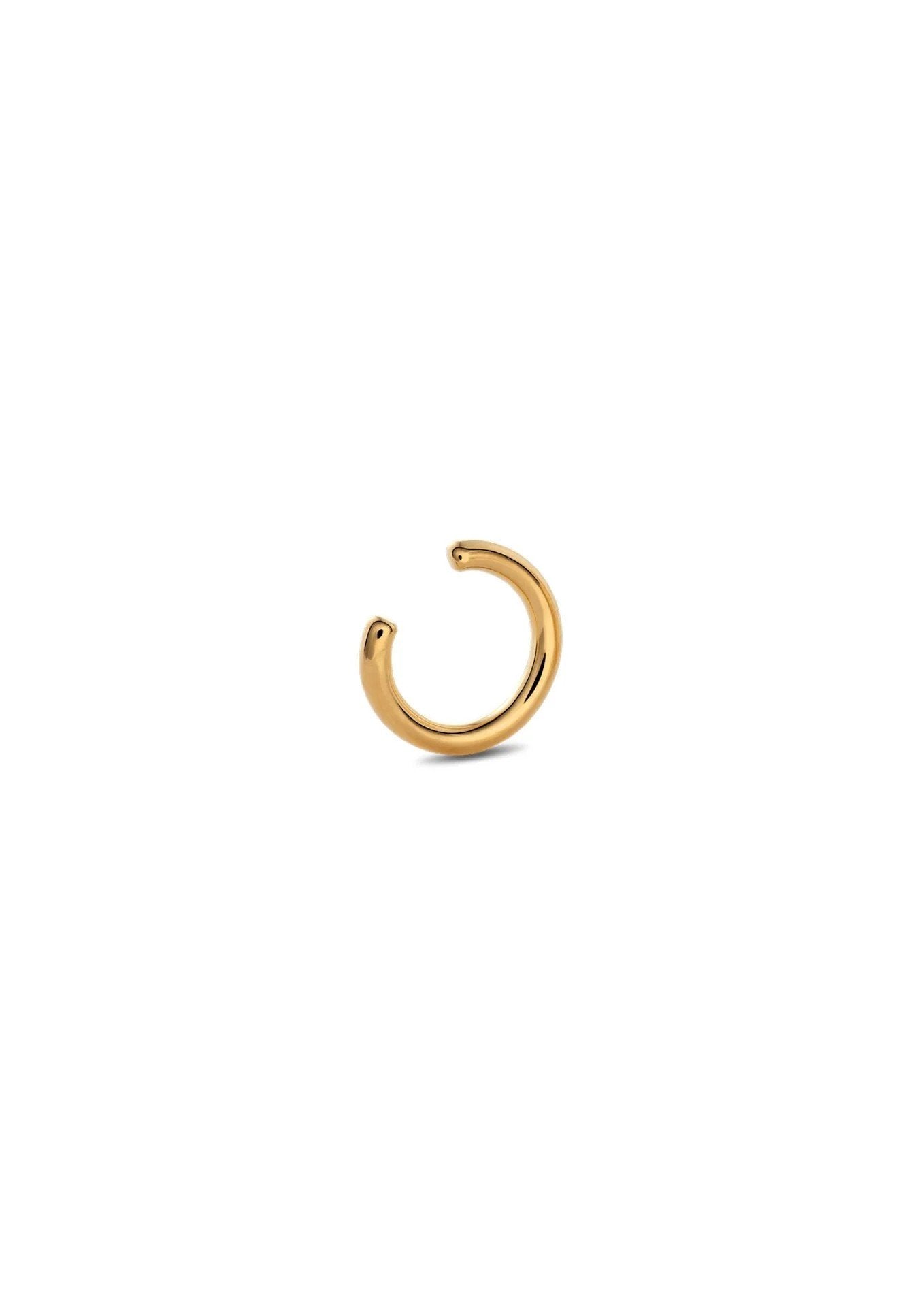 5. Studio shot of NO MORE gold Line Ear Cuff, highlighting its sleek design