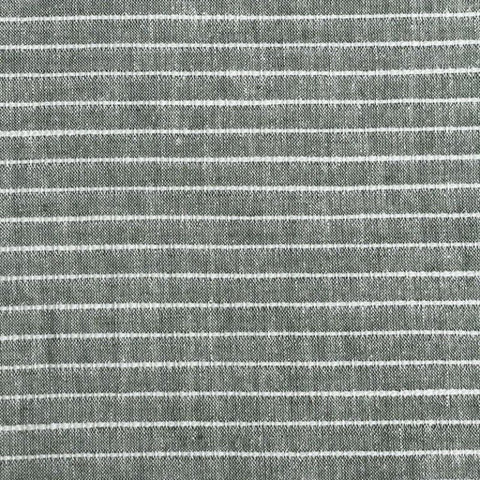 3. Close-up of linen sauna seat cover fabric with horizontal light stripes, emphasizing texture and mixed fibers.