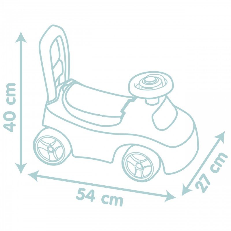 5. Size chart for Smoby Little Ride-on Pusher showing dimensions in centimeters