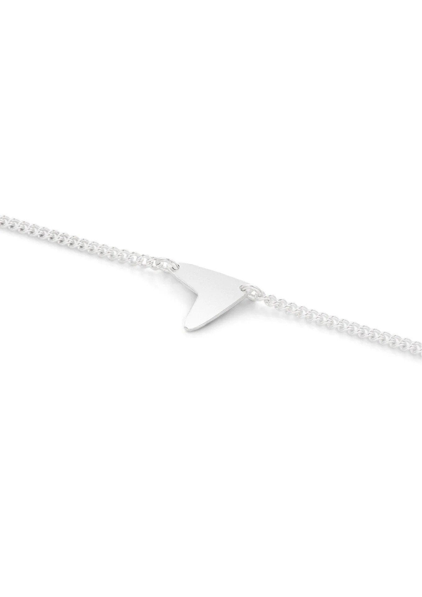 8. Close-up of Love Bracelet in sterling silver, highlighting heart detail and chain design