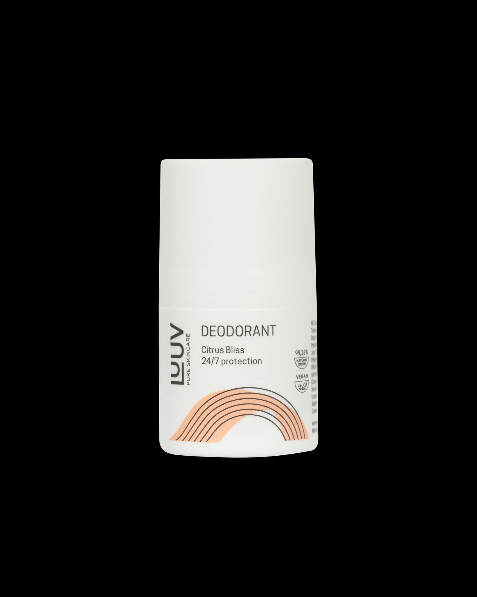 1. LUUV Deodorant Citrus Bliss 50ml with 24/7 protection, vegan and aluminum-free, shown in studio