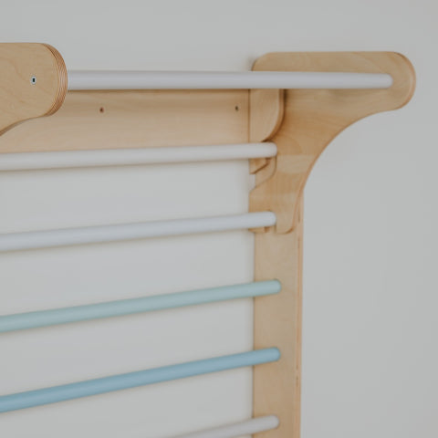 Pikler Triangle Climber with Swedish Wall Add-On (Ages 6mâ7y) - Pastel