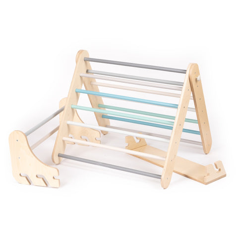 Pikler Triangle Climber with Swedish Wall Add-On (Ages 6mâ7y) - Pastel