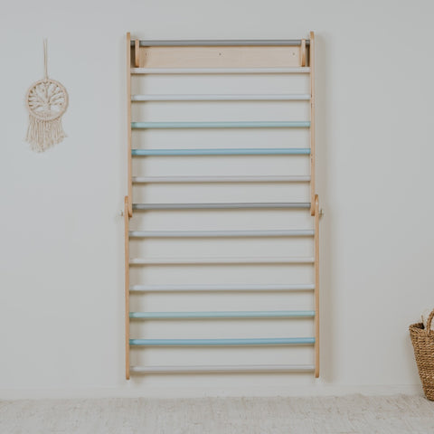 Pikler Triangle Climber with Swedish Wall Add-On (Ages 6mâ7y) - Pastel