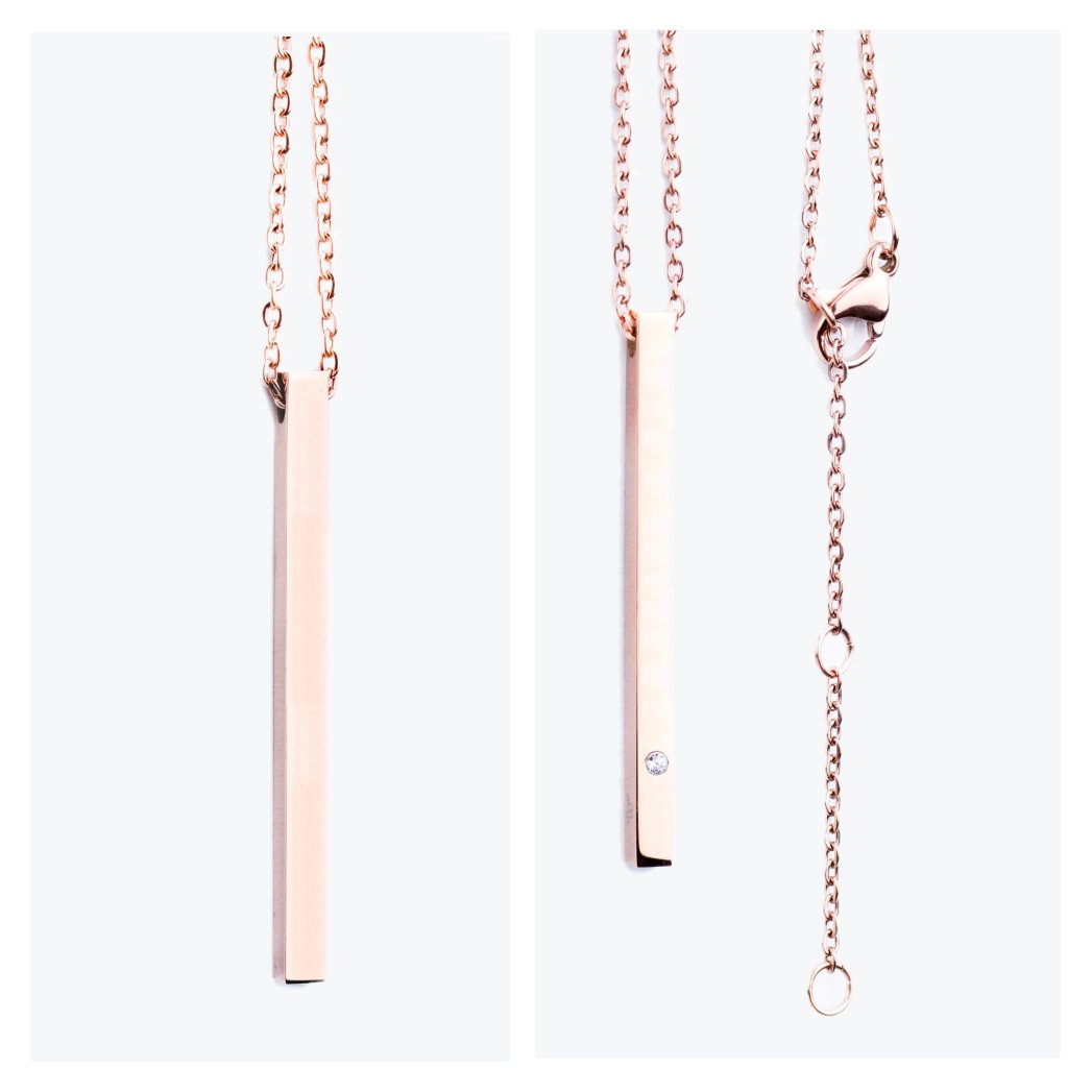 3. Olla rose gold necklace with pendant, highlighting sophisticated style and polished look, studio shot