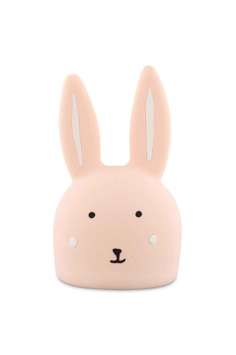 2. Trixie Baby Mrs. Rabbit silicone night light in soft pink shown in studio setting highlighting its cute rabbit design