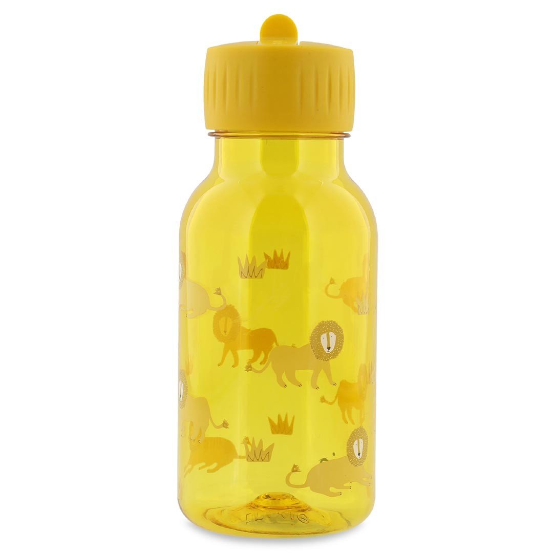 1. Yellow Trixie Baby Tritan bottle with playful lion design and yellow cap, ideal for kids