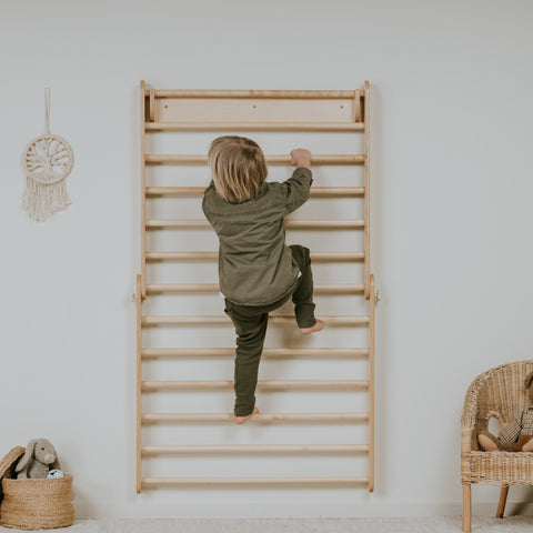 Pikler Triangle Climber with Swedish Wall Add-On (Ages 6mâ7y)