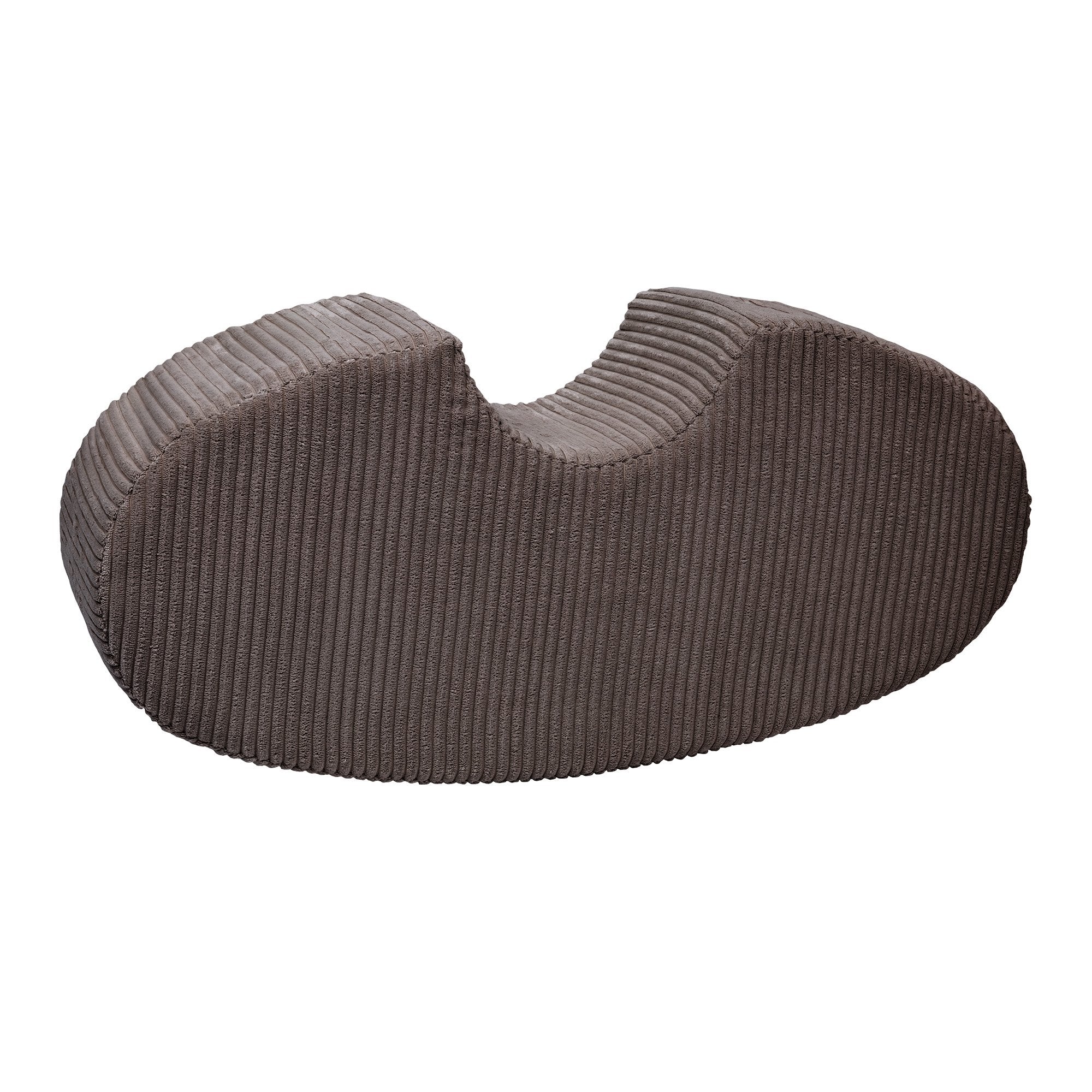2. Brown velvet corduroy bean-shaped foam module by MeowBaby shown on white background