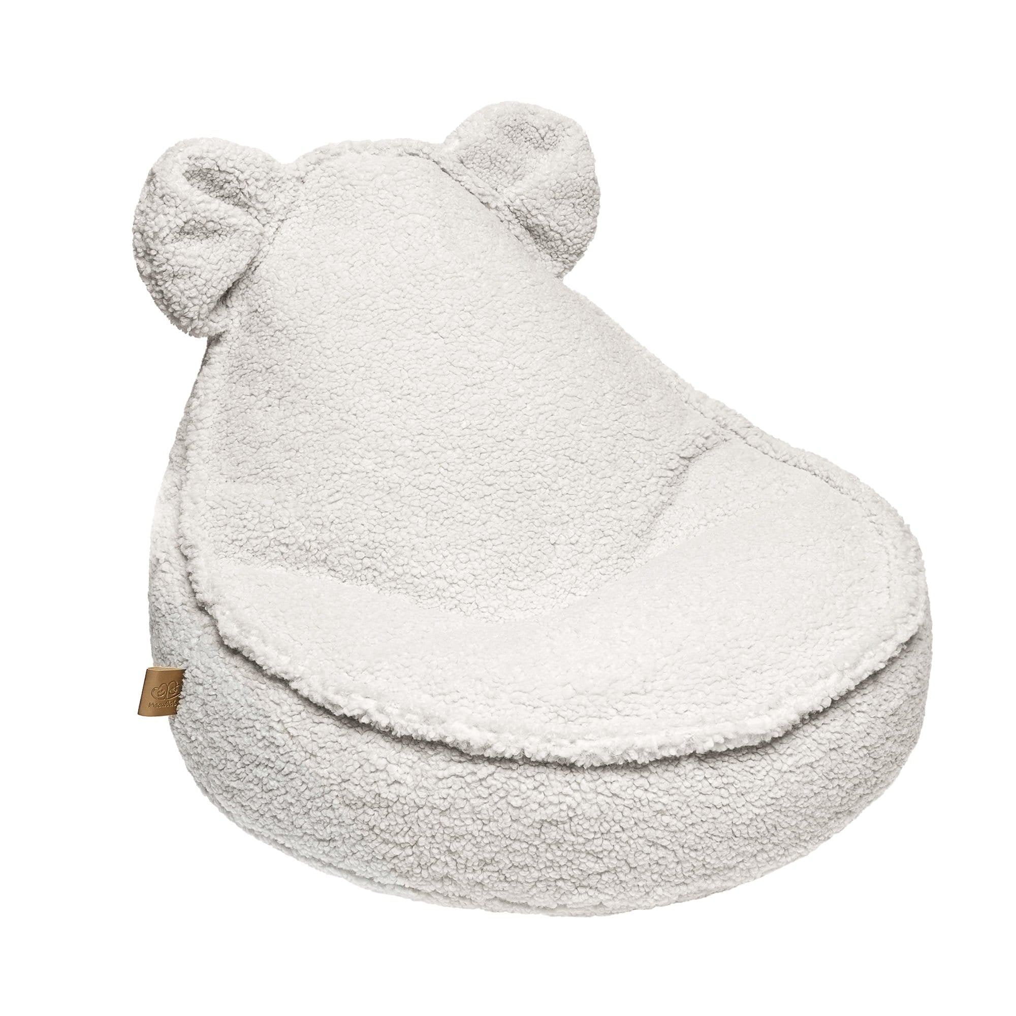 1. Cream MeowBaby Bearly Sako Teddy Bag with bear ears, made from soft OEKO-TEX certified fabric, shown in a studio setting