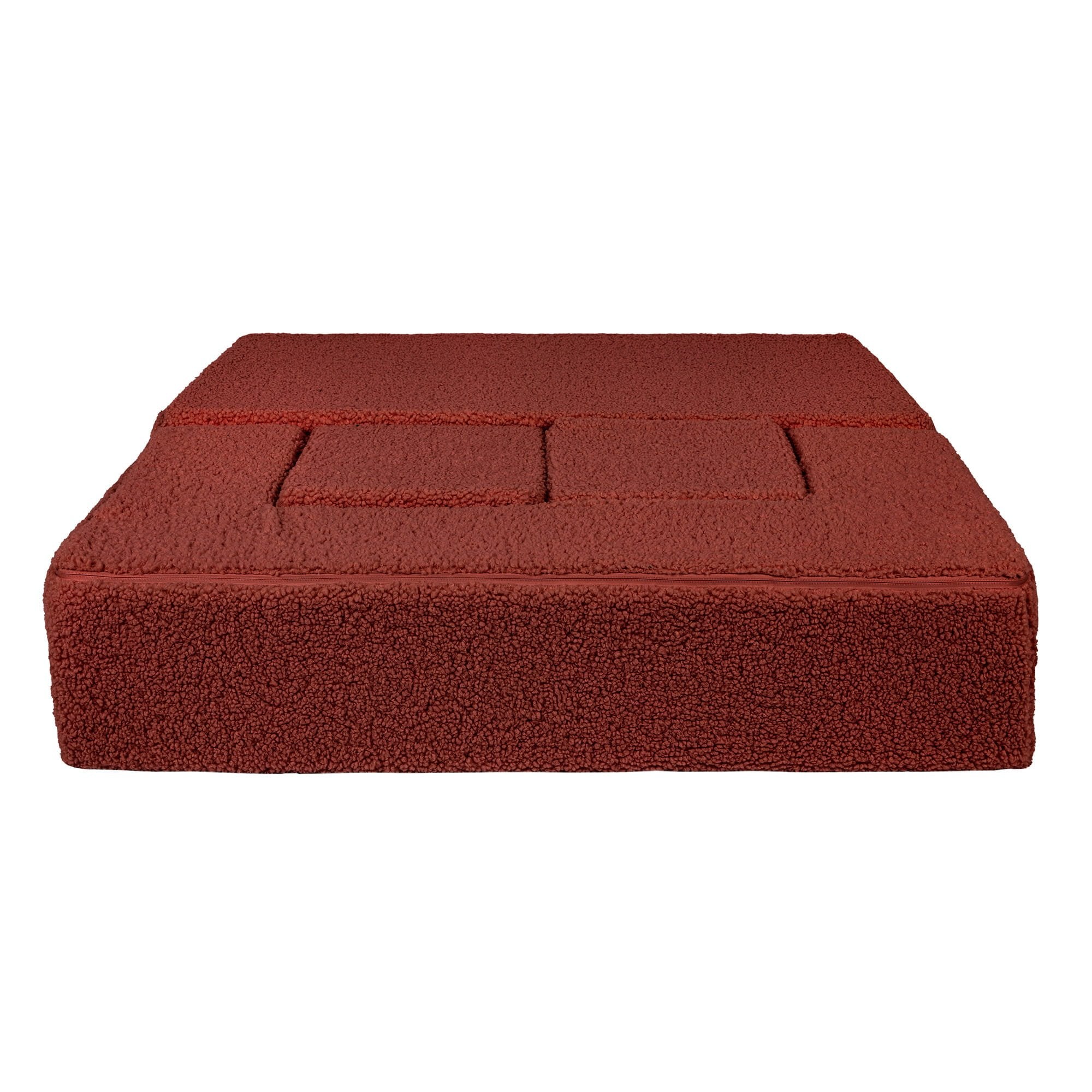 4. Flat lay of brown MeowBaby children's sofa unfolded into a bed
