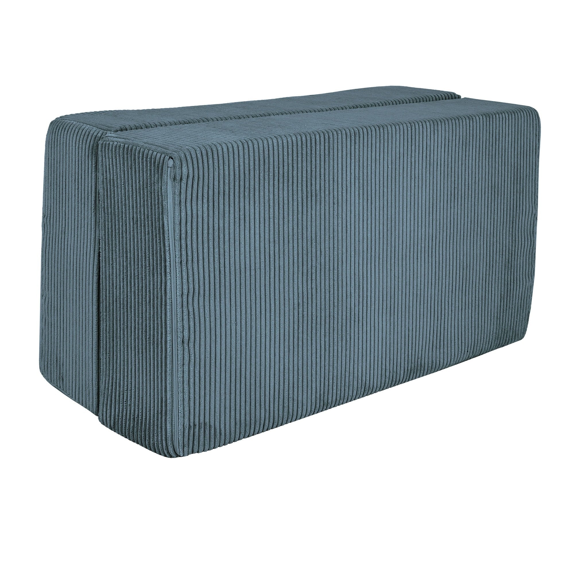 4. Flat lay of MeowBaby turquoise velvet sofa folded into a compact form
