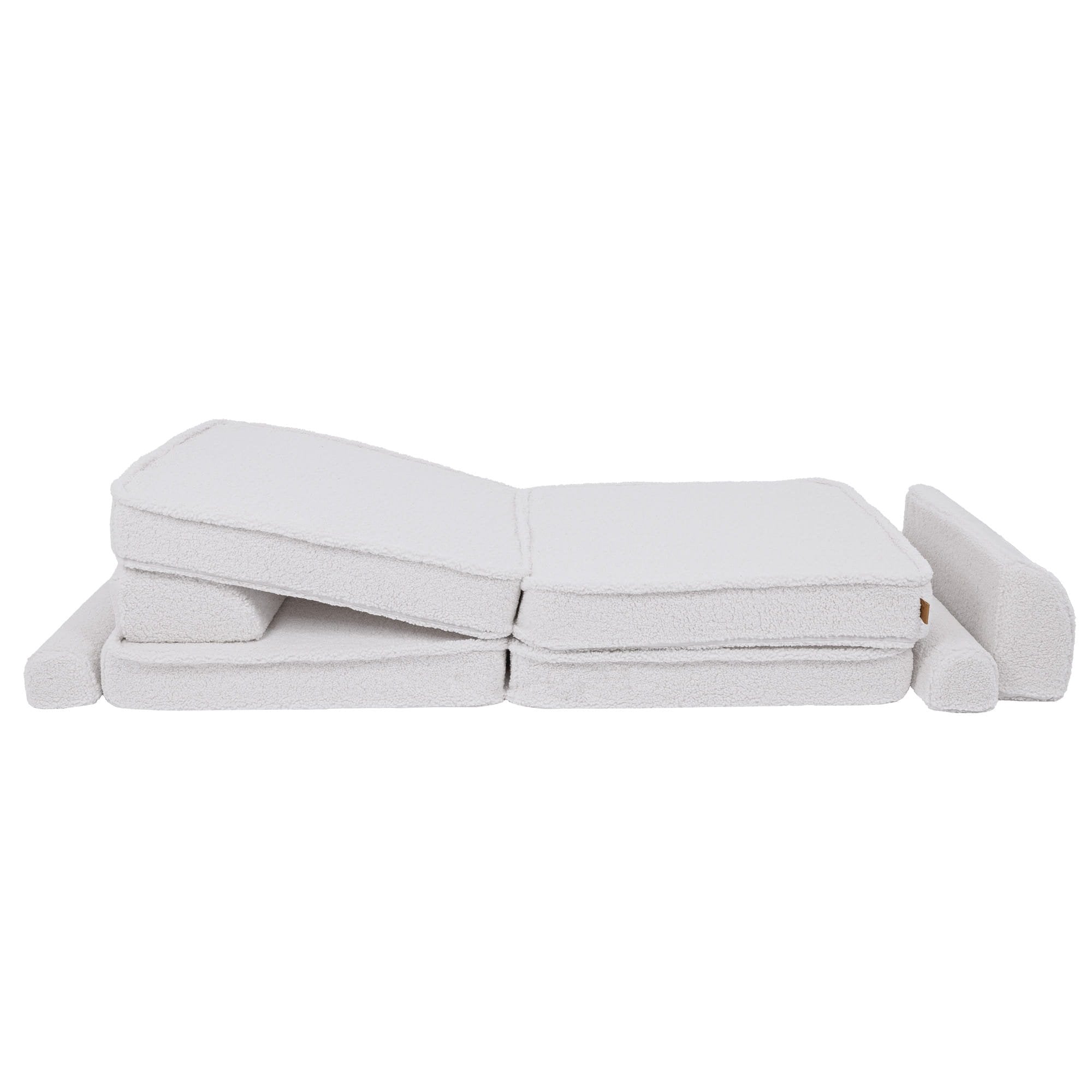 2. Large modular children's sofa in bearly white with cushions arranged in a flat position