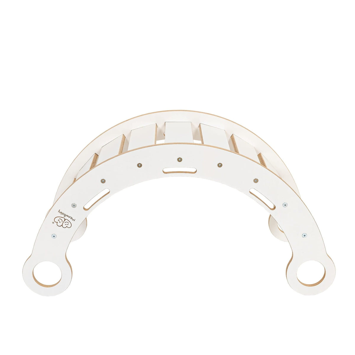 4. Side view of white wooden dream rocker on white background