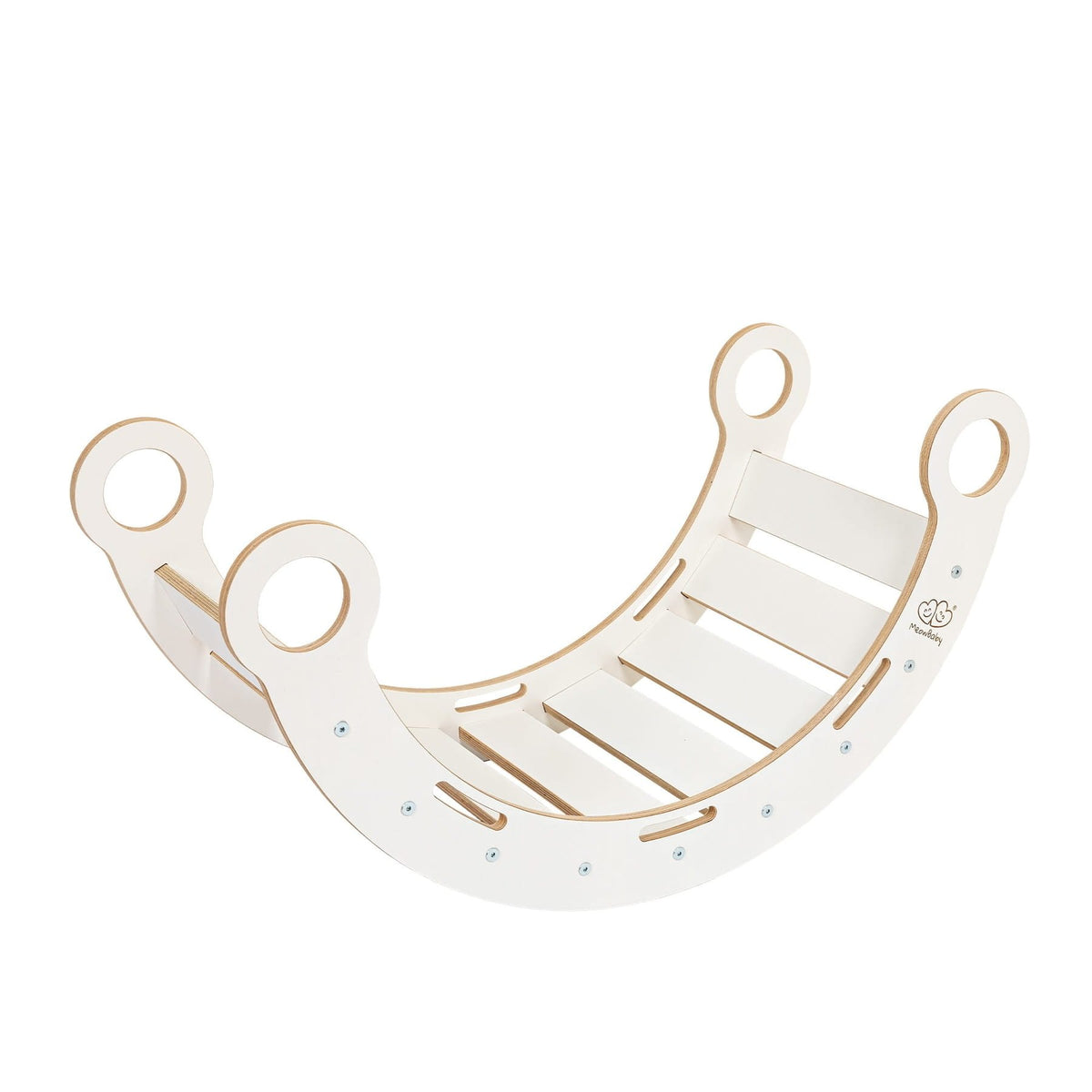 3. White wooden dream rocker without cushion on white background
