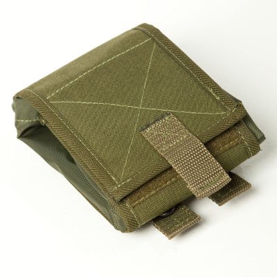 2. Folded view of Galvi Linda military green tray pouch highlighting compact design and Cordura material