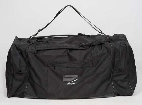 1. Galvi Linda XXL Travel Bag 114 in black, showcasing large 145-liter capacity with exterior and end pockets, adjustable shoulder straps, and reinforced PVC base, studio setting