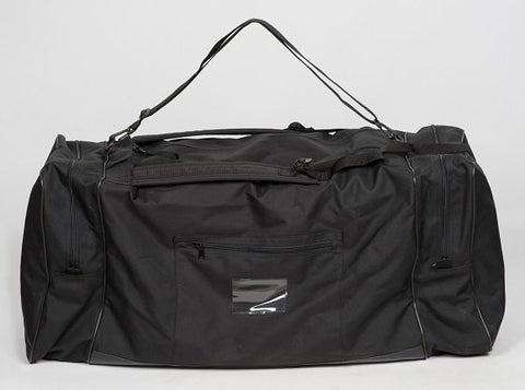 1. Galvi Linda XXL Travel Bag 114 in black, showcasing large 145-liter capacity with exterior and end pockets, adjustable shoulder straps, and reinforced PVC base, studio setting