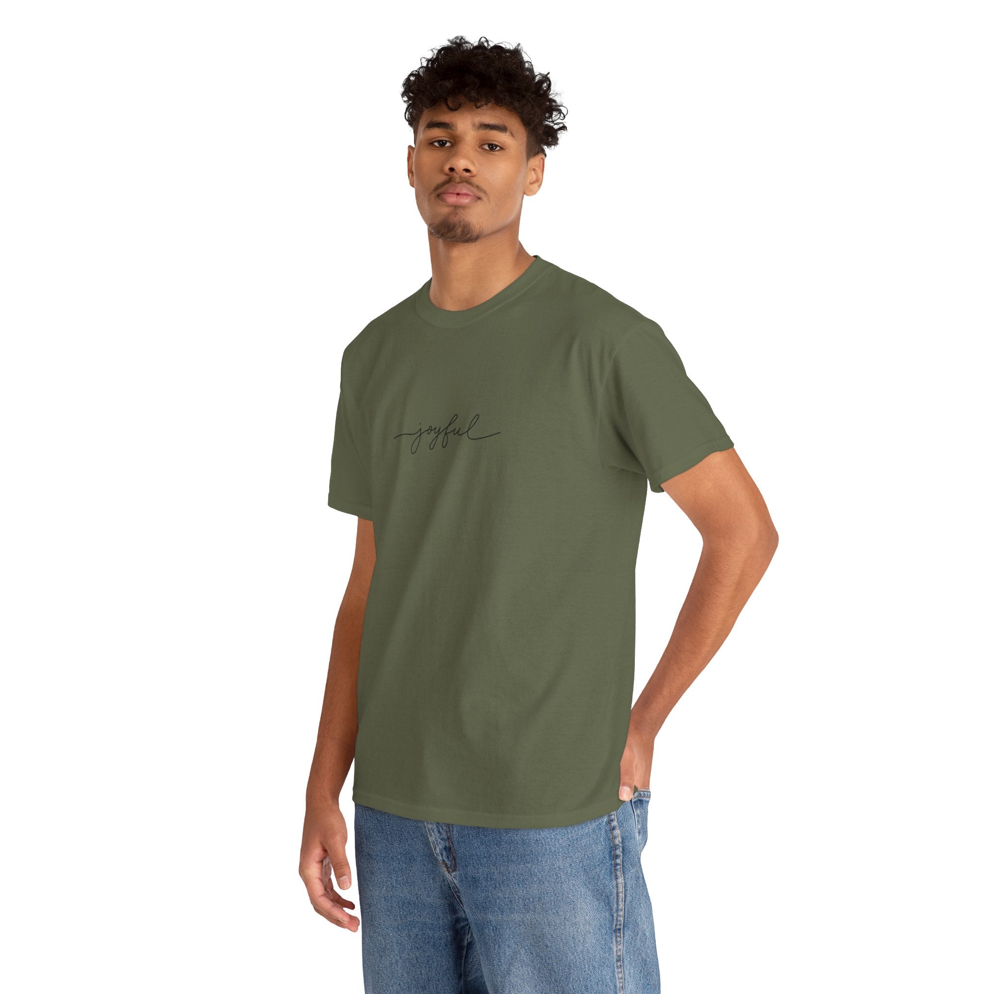 Joyful Unisex Heavy Cotton Tee - Casual Wear, Gift for Friends, Positive Vibes, Everyday Comfort, Motivational Apparel
