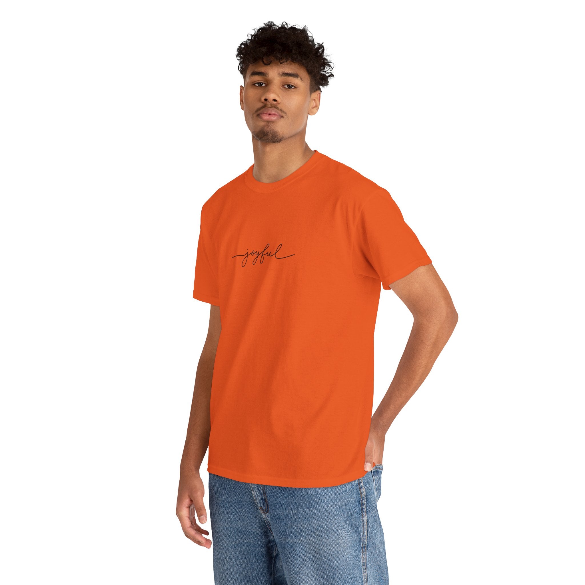 Joyful Unisex Heavy Cotton Tee - Casual Wear, Gift for Friends, Positive Vibes, Everyday Comfort, Motivational Apparel