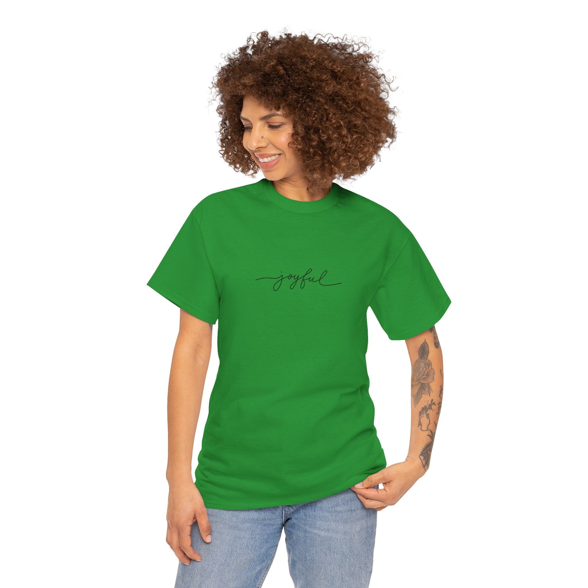 Joyful Unisex Heavy Cotton Tee - Casual Wear, Gift for Friends, Positive Vibes, Everyday Comfort, Motivational Apparel