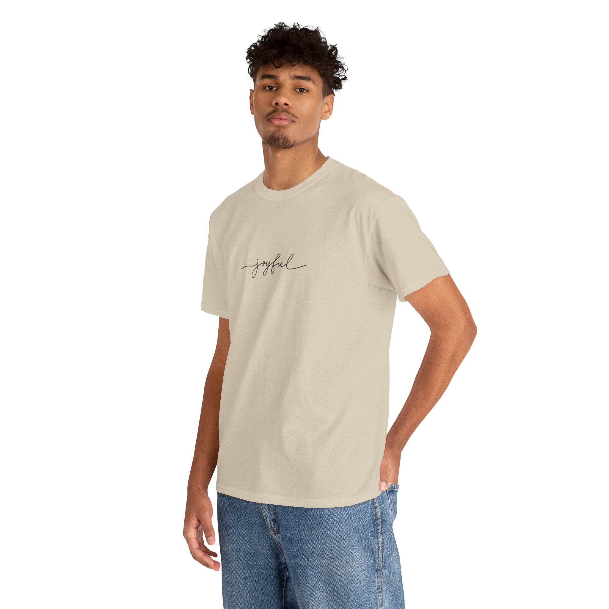 Joyful Unisex Heavy Cotton Tee - Casual Wear, Gift for Friends, Positive Vibes, Everyday Comfort, Motivational Apparel