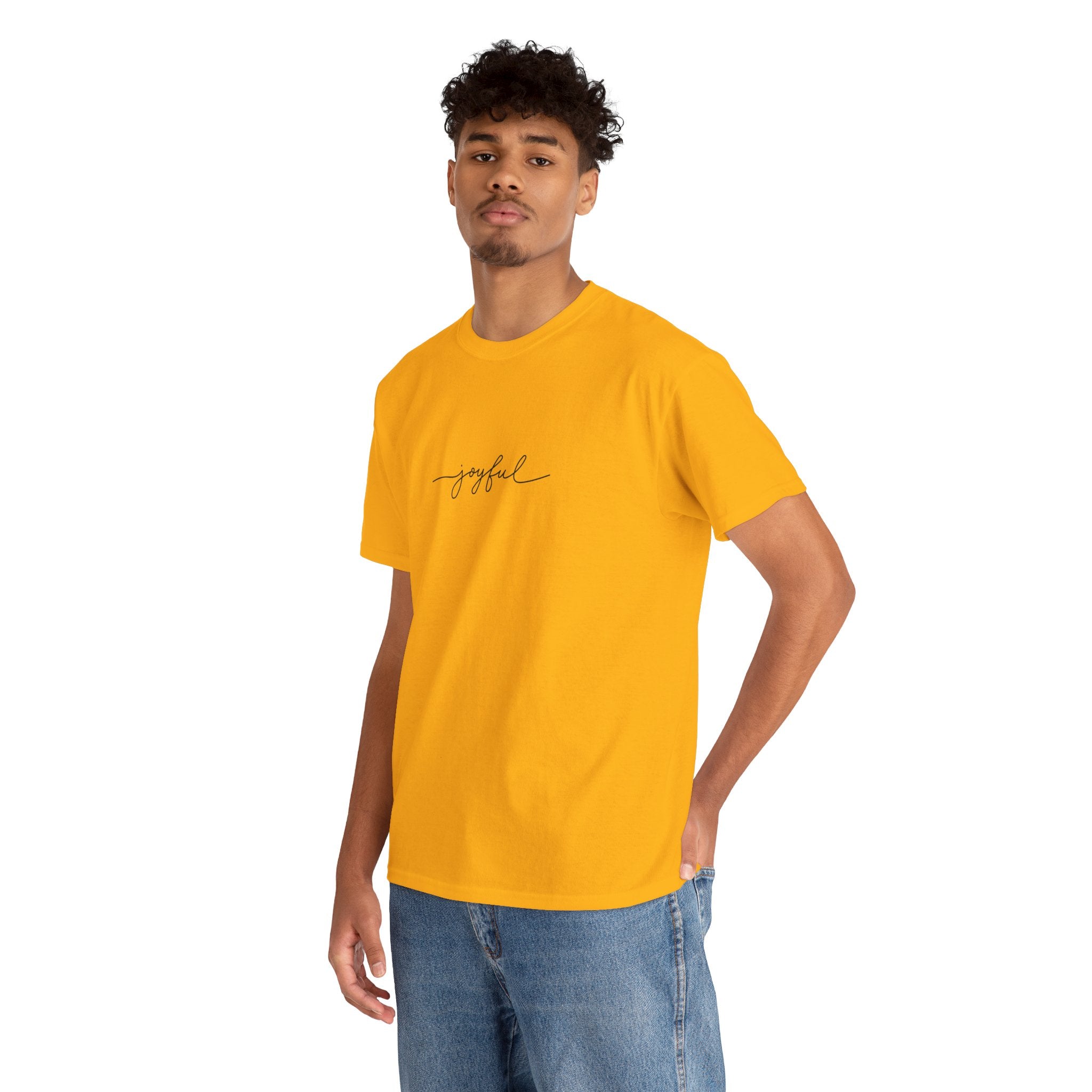 Joyful Unisex Heavy Cotton Tee - Casual Wear, Gift for Friends, Positive Vibes, Everyday Comfort, Motivational Apparel
