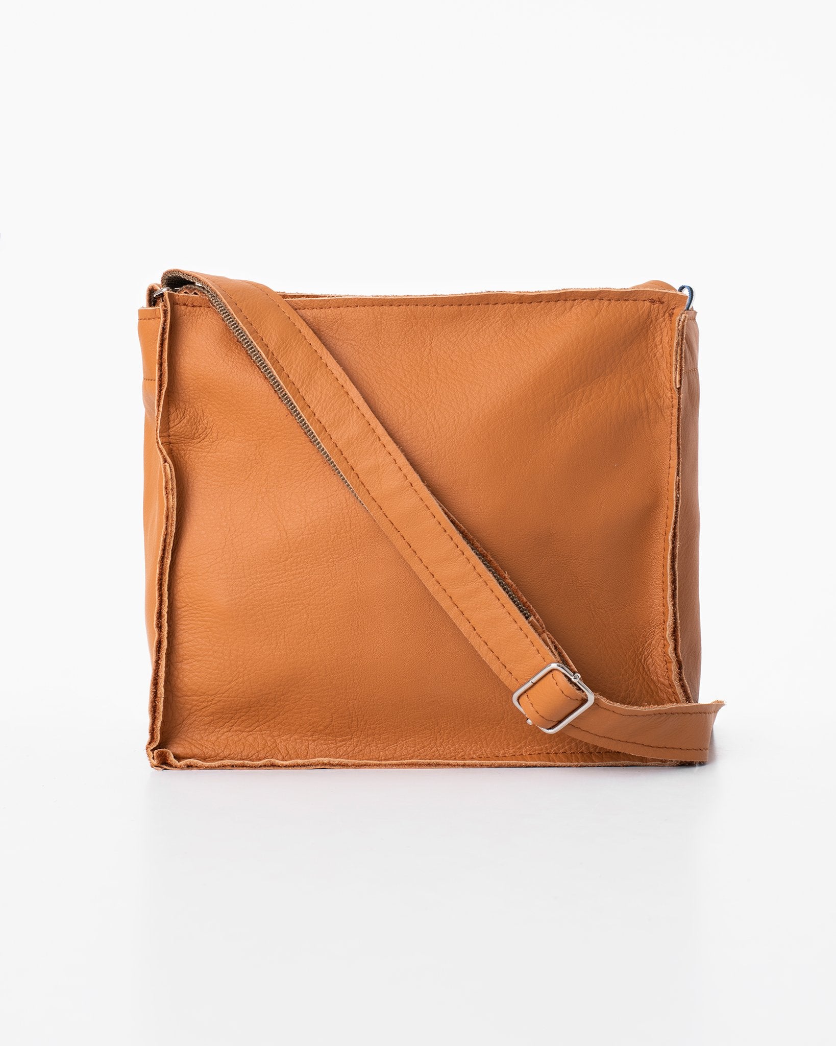 3. Studio shot of Trendbag Folk 1 shoulder bag in Calvados, showing front view with adjustable strap