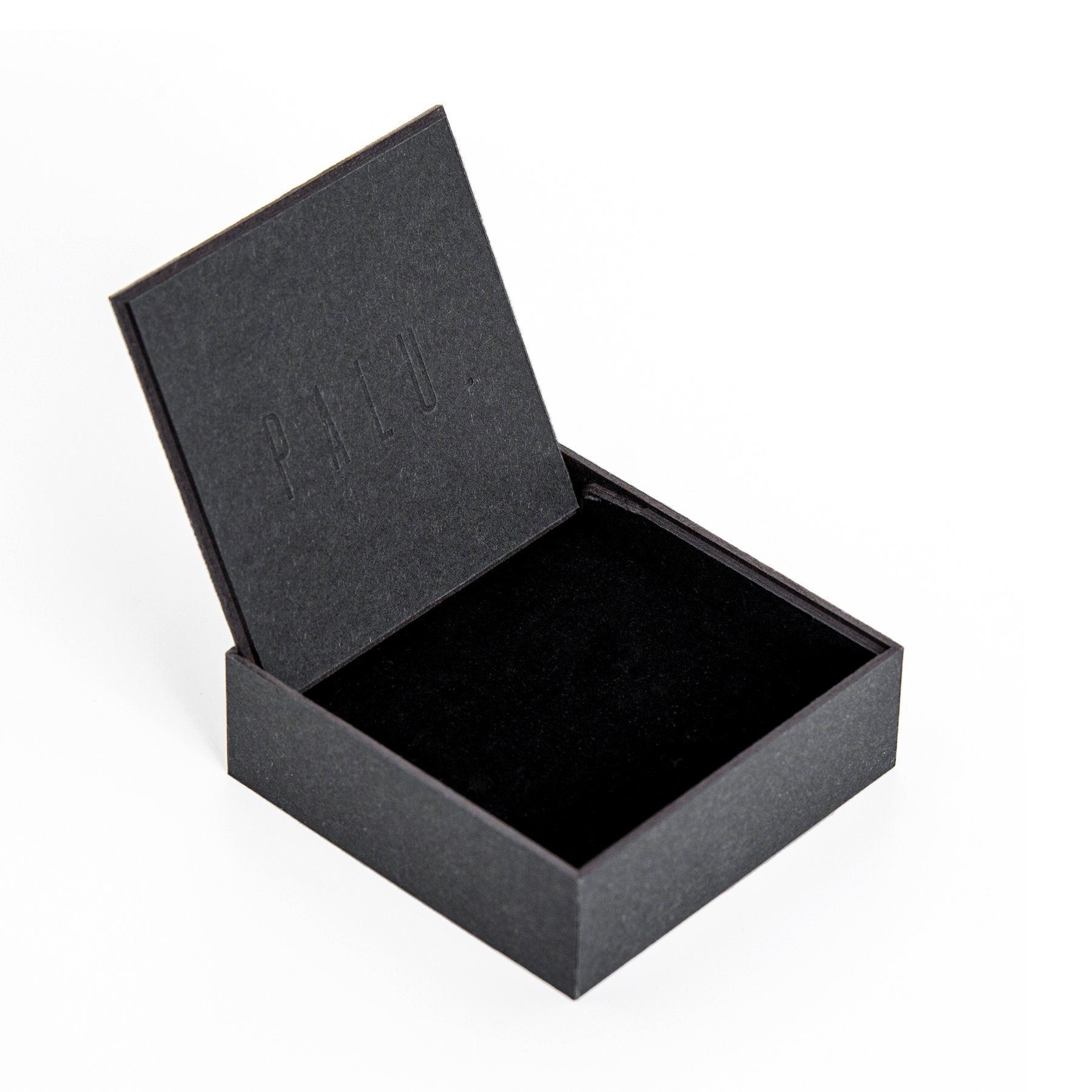 5. Open minimalist black gift box for Maarja Palu's Ring HOLLOW
