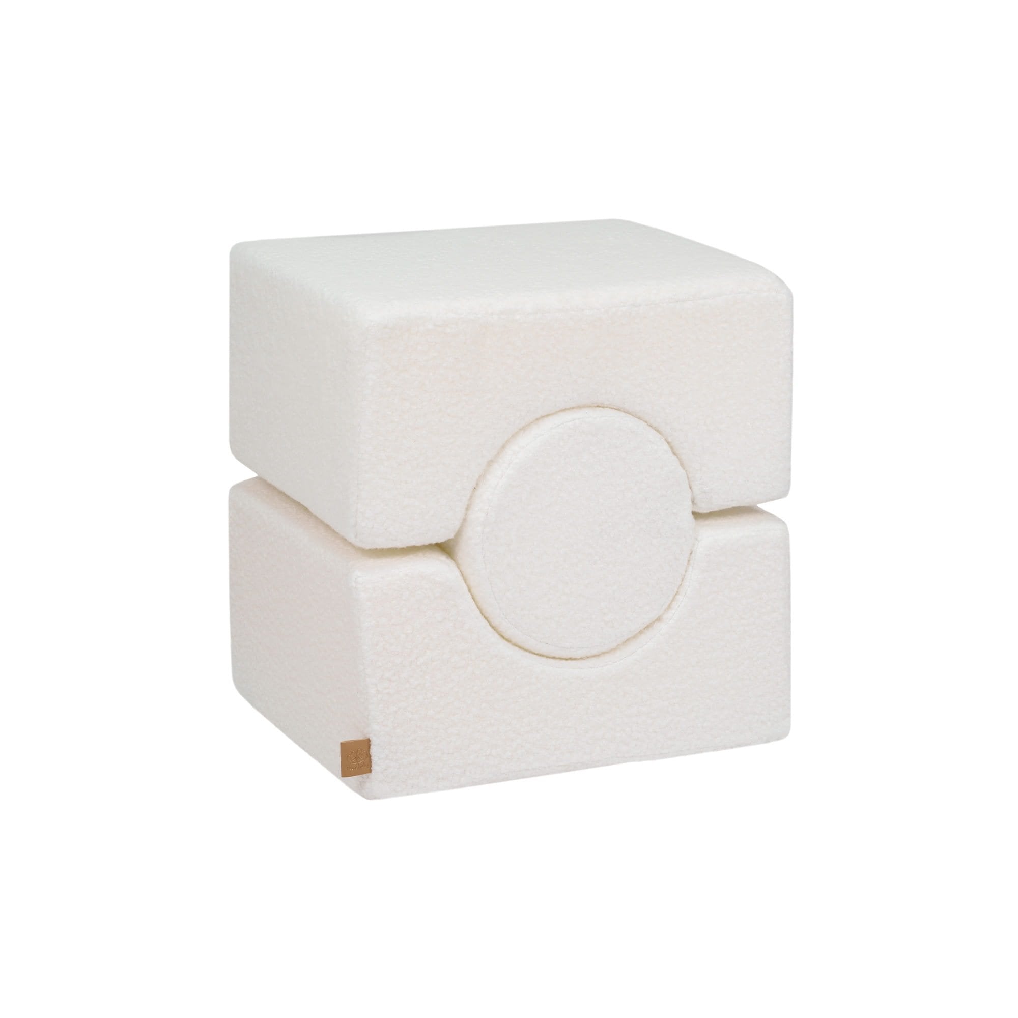 3. Stacked MeowBaby Boucle Shape Set in white, showing circular and rectangular elements
