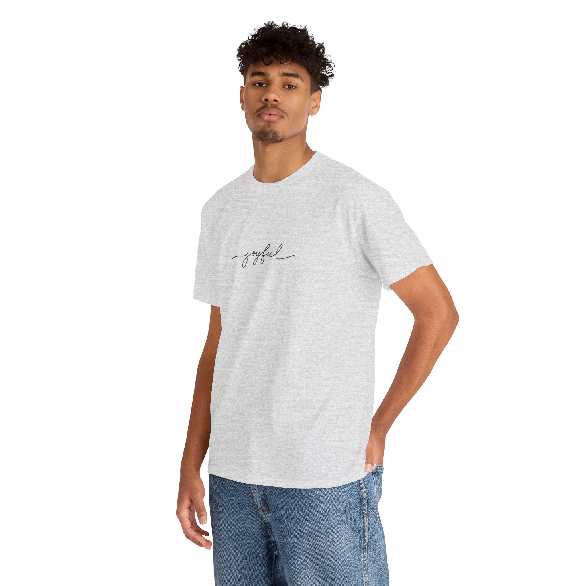 Joyful Unisex Heavy Cotton Tee - Casual Wear, Gift for Friends, Positive Vibes, Everyday Comfort, Motivational Apparel