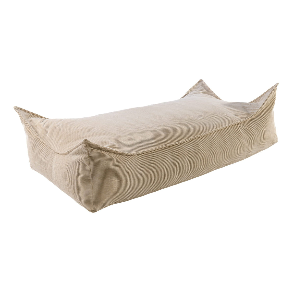 1. Rectangular sand-colored corduroy pouffe for children by MeowBaby, shown on a white background