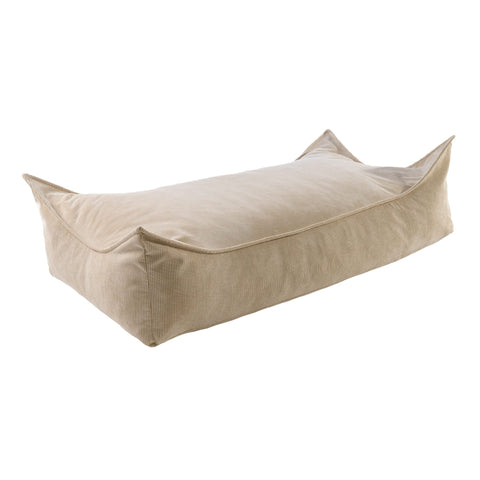 1. Rectangular sand-colored corduroy pouffe for children by MeowBaby, shown on a white background