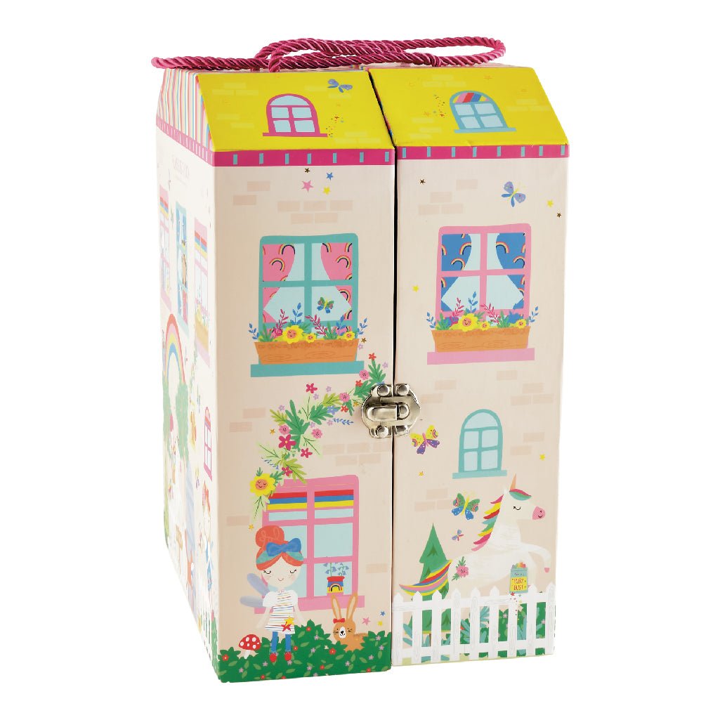 8. Closed Rainbow Fairy Playbox with colorful illustrations and secure latch