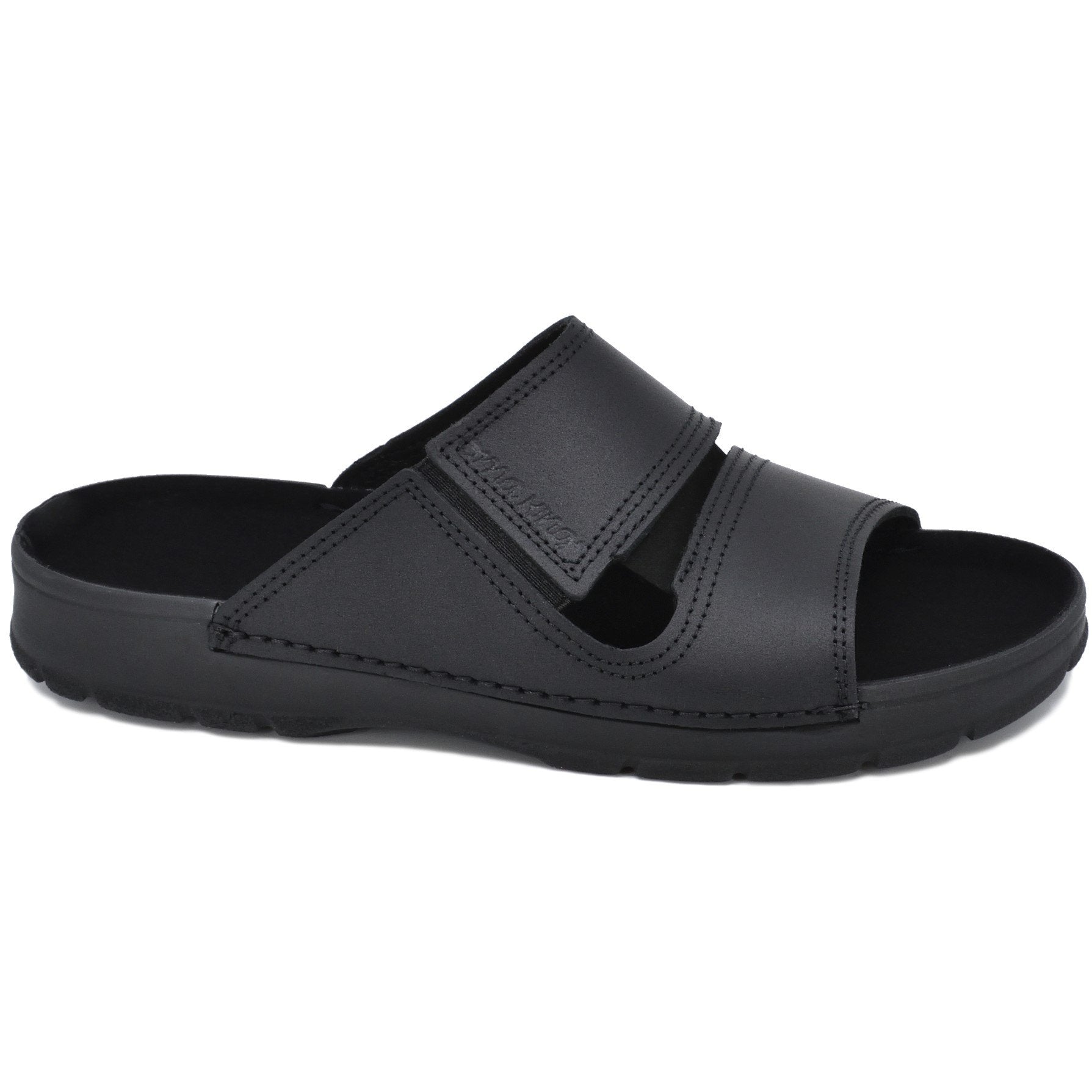 4. Studio shot of black Miku sandals by Omaking with minimalist design
