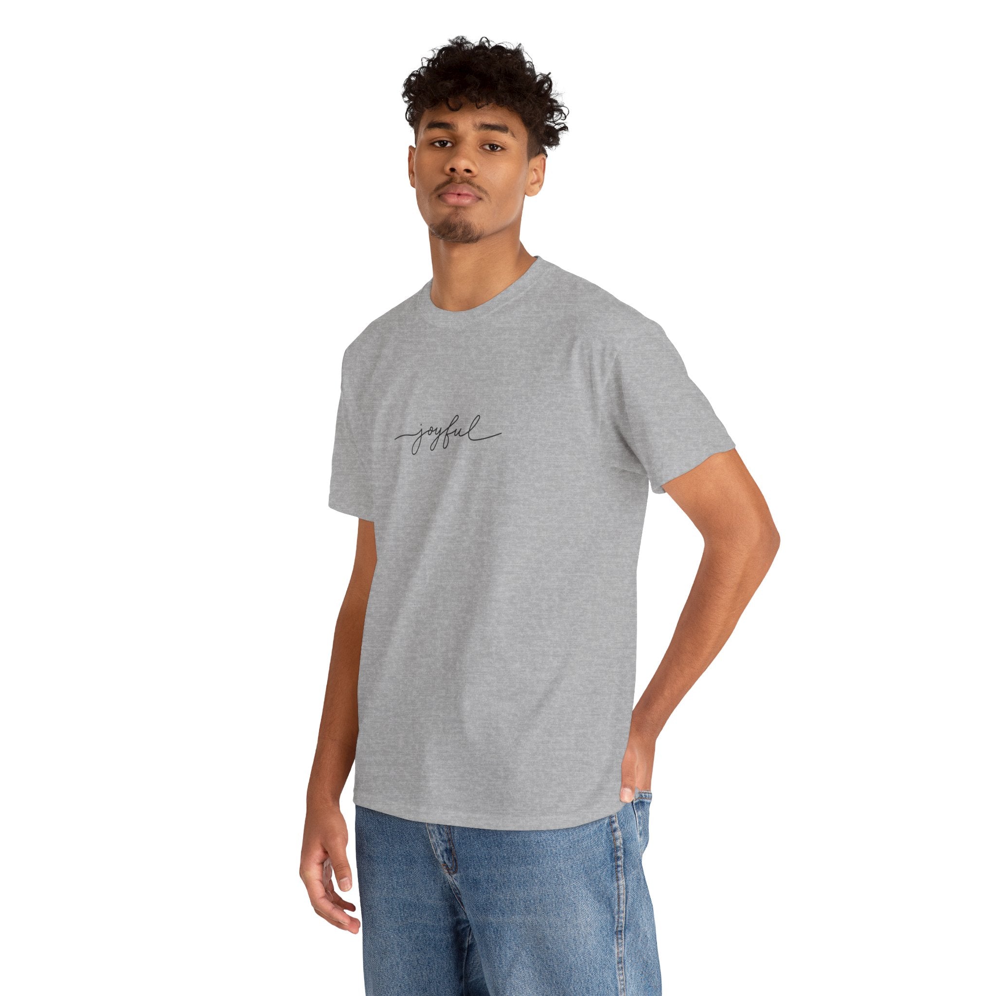 Joyful Unisex Heavy Cotton Tee - Casual Wear, Gift for Friends, Positive Vibes, Everyday Comfort, Motivational Apparel